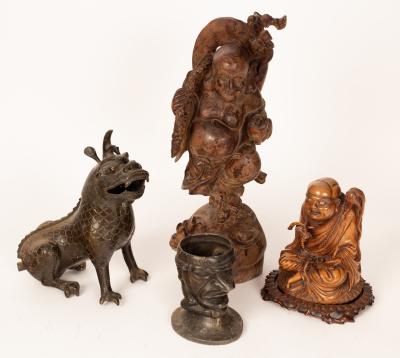A Chinese bronze metal figure of
