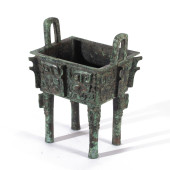 A CHINESE BRONZE RECTANGULAR R