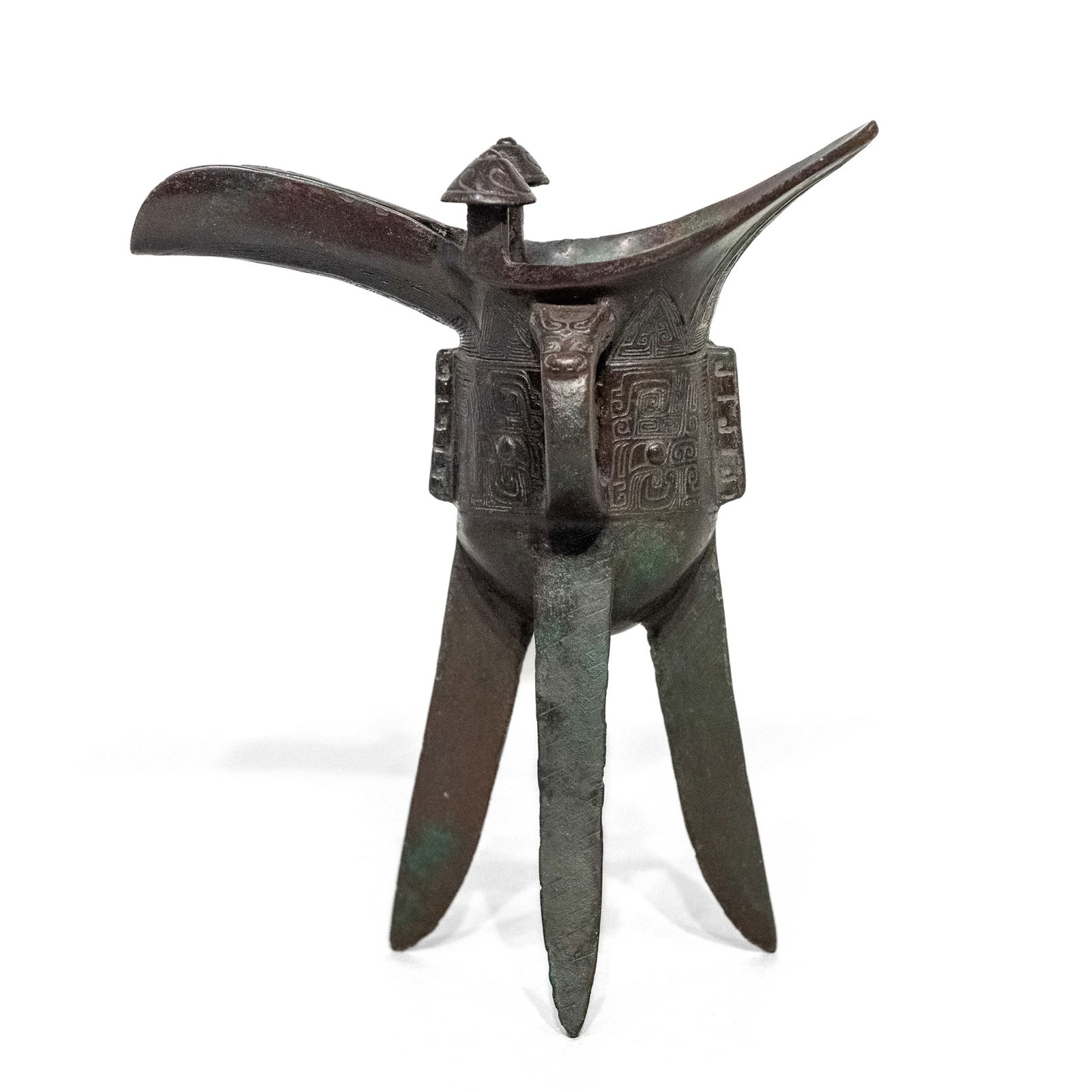 A CHINESE BRONZE RITUAL WINE