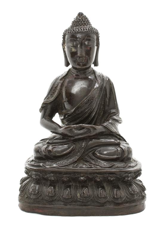 A Chinese Bronze Seated Buddha