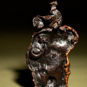 A Chinese Burlwood and Black
