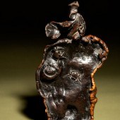 A Chinese Burlwood and Black L
