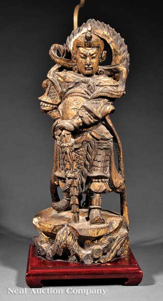 A Chinese Carved and Gilded Wood