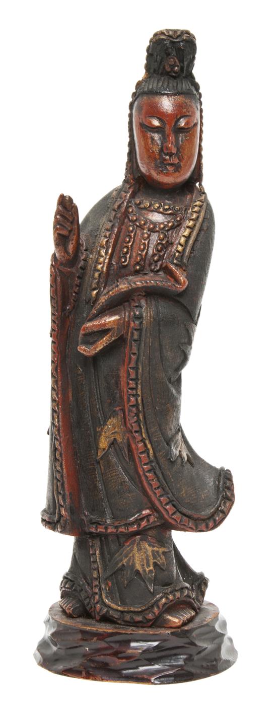 A Chinese Carved and Lacquered Wood