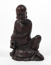 A CHINESE CARVED ARHATA Chines