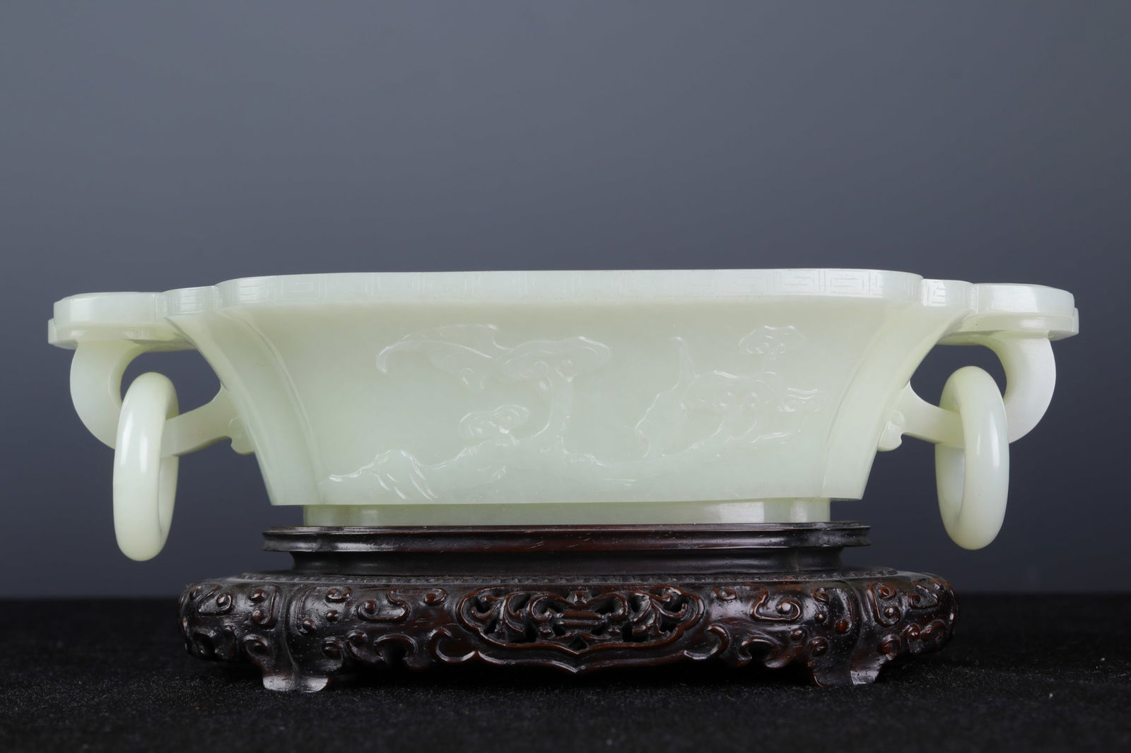 A CHINESE CARVED BATS JADE BRUSH
