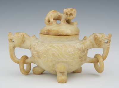 A Chinese Carved Beige Hardstone