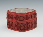 A Chinese Carved Cinnabar Box