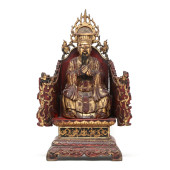 A CHINESE CARVED GILT AND LACQ