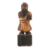 A CHINESE CARVED GILT WOOD CHI