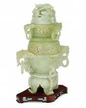 A CHINESE CARVED HARDSTONE ARC