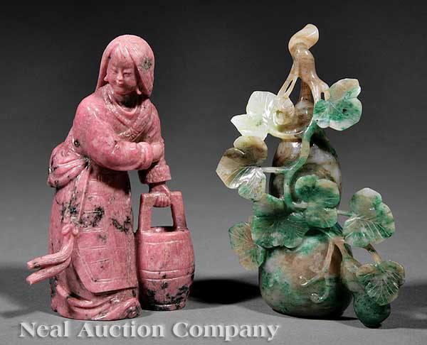 A Chinese Carved Hardstone Double