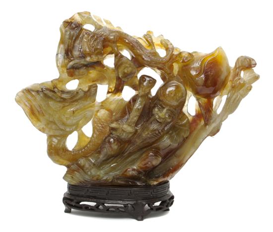 *A Chinese Carved Hardstone