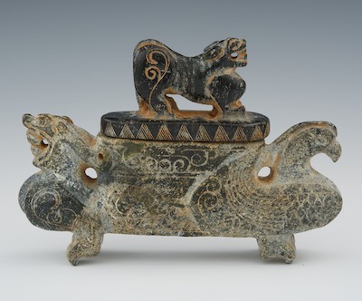 A Chinese Carved Hardstone Lidded