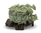A CHINESE CARVED HARDSTONE LID