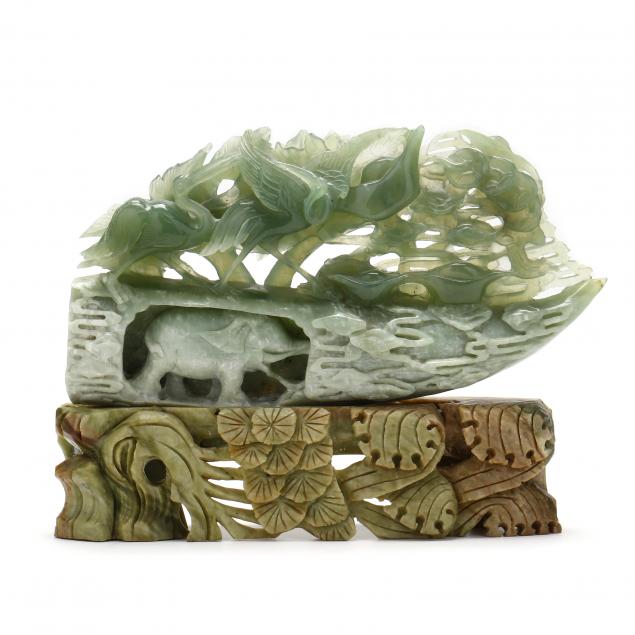 A CHINESE CARVED HARDSTONE