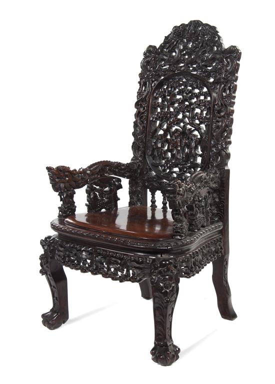 A Chinese Carved Hardwood