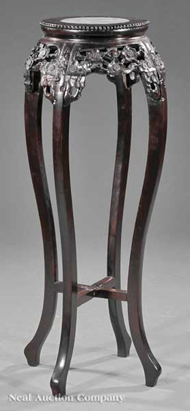 A Chinese Carved Hardwood Fern