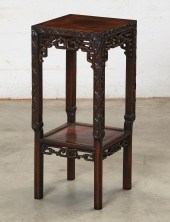A CHINESE CARVED HARDWOOD PLAN