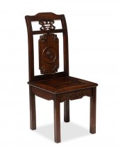 A CHINESE CARVED HARDWOOD SIDE