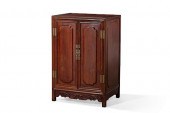 A CHINESE CARVED HARDWOOD SIDE