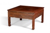 A CHINESE CARVED HARDWOOD SQUA