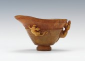 A Chinese Carved Horn Libation