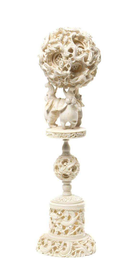 * A Chinese Carved Ivory Puzzle