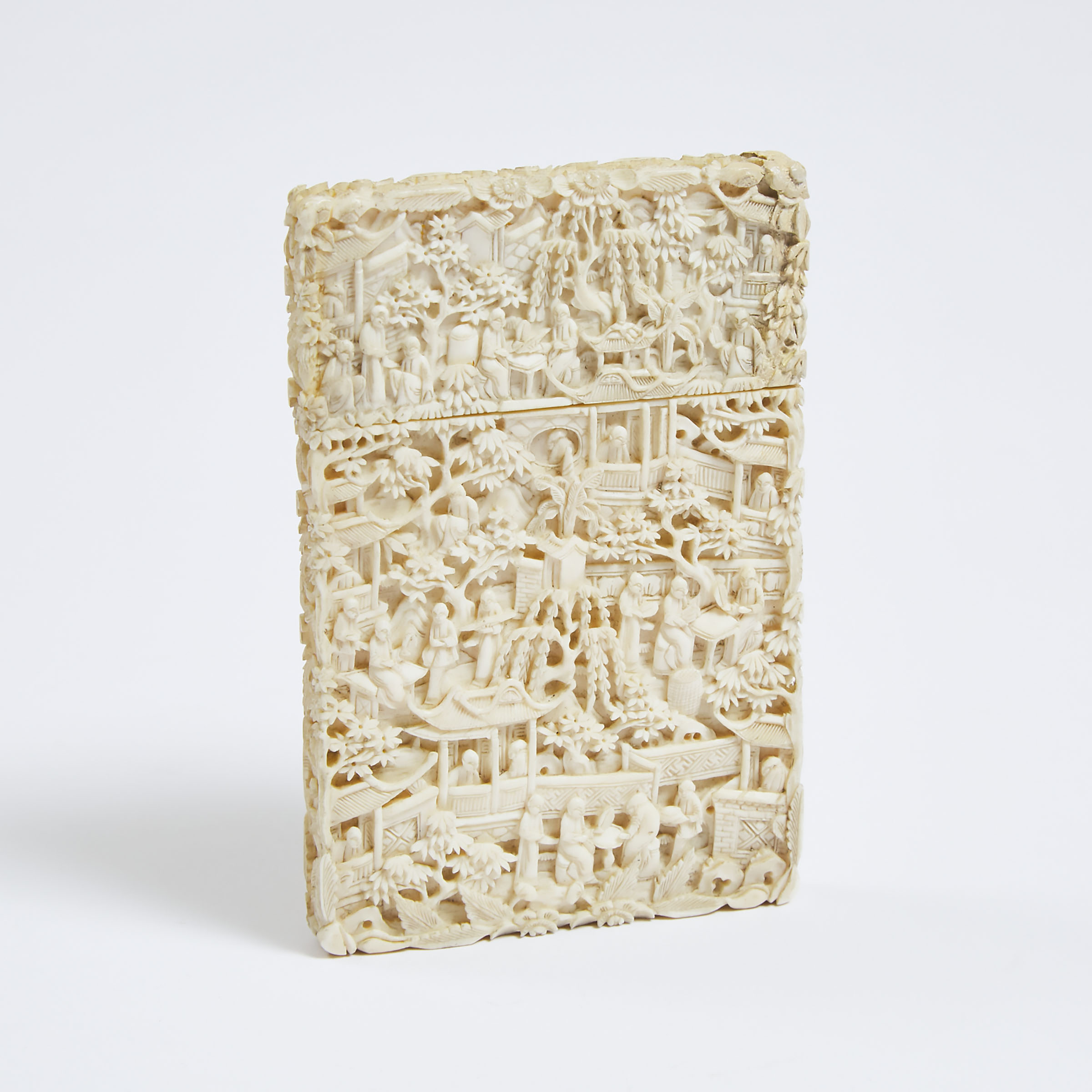 A Chinese Carved Ivory Card Case,