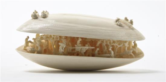 A Chinese Carved Ivory Clam's Dream