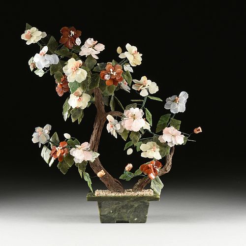 A CHINESE CARVED JADE AND