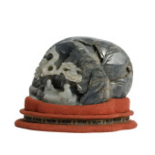 A CHINESE CARVED JADE BOULDER<