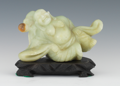 A Chinese Carved Jade Happy