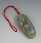 A Chinese Carved Jade Immortal