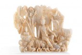 A CHINESE CARVED JADE PANELA C