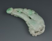 A Chinese Carved Jadeite Turni