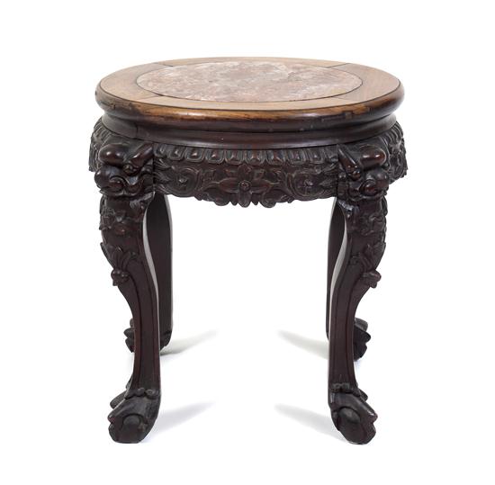 A Chinese Carved Mixed Woods Side