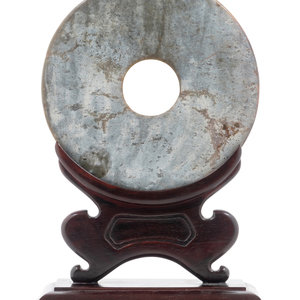 A Chinese Carved Nephrite Jade Bi