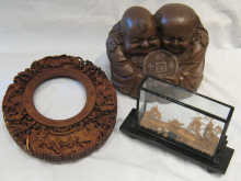 A Chinese carved scene in display