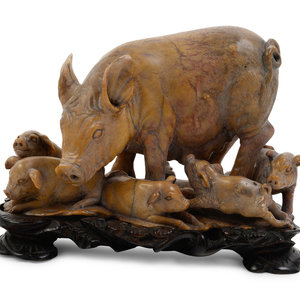 A Chinese Carved Soapstone Figure