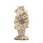 A CHINESE CARVED SOAPSTONE VAS