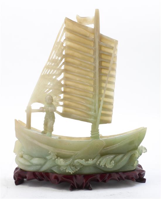 * A Chinese Carved Stone Model of a