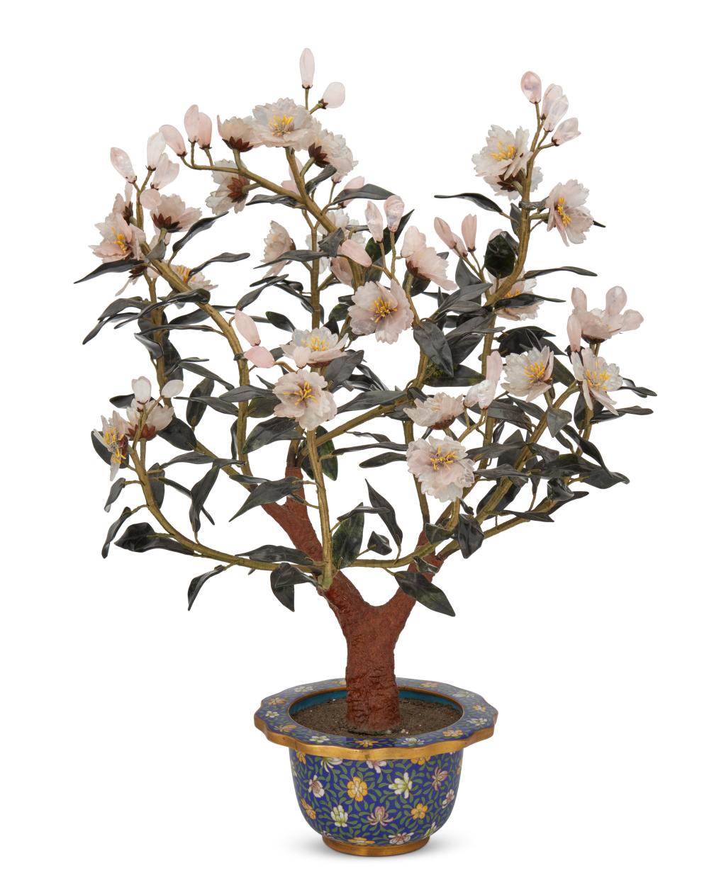 A CHINESE CARVED STONE TREEA