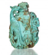 A CHINESE CARVED TURQUOISE SNU