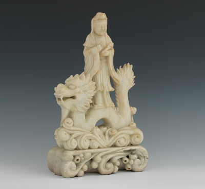 A Chinese Carved White Soapstone