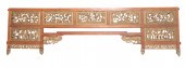 A CHINESE CARVED WOOD AND PARC