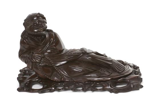A Chinese Carved Wood Figure of a