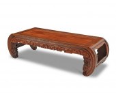 A CHINESE CARVED WOOD KANG TAB