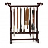 A CHINESE CARVED WOODEN CALLIG
