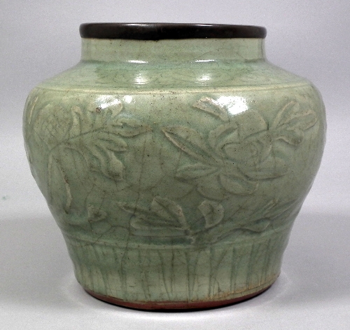 A Chinese celadon coloured